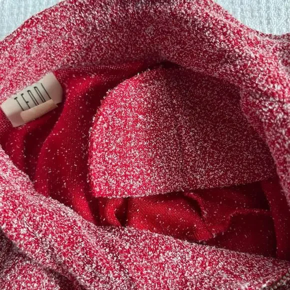 TEDDI Vintage Pullover Sweater Mock Neck Womens Medium 3/4 Zip Long Sleeve - Picture 8 of 9